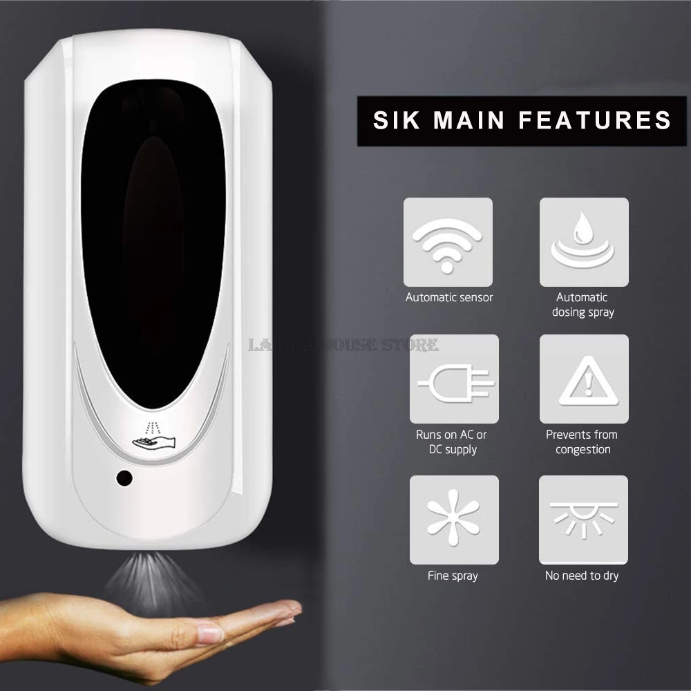 

Touchless Hand Disinfection Machine 1000ML Wall-mounted Automatic Sensor Mist Spray Hand Disinfection For Hospital School Home