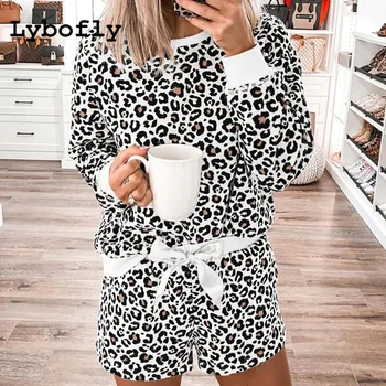 

Leopard Print Pyjamas Women Sexy Summer Shorts Sleeves Ladies Pajamas Sets Sleepwear S to 2XL Night Suit