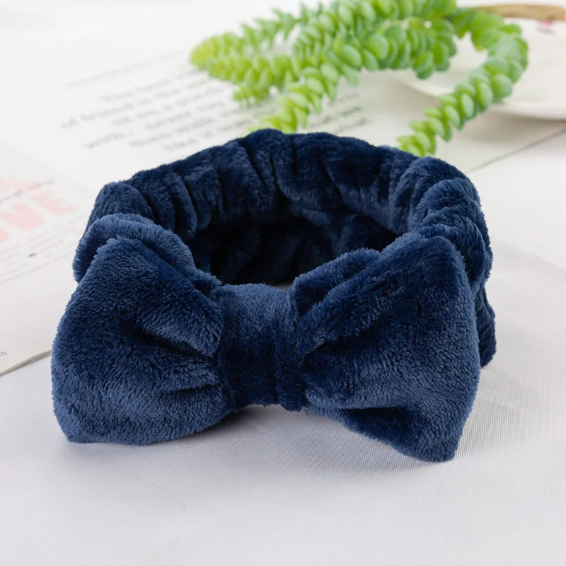 New Letter OMG Headband for Women Girls Bow Wash Face Turban Makeup Elastic Hair Band Coral Fleece Hair Accessories - Color: 19