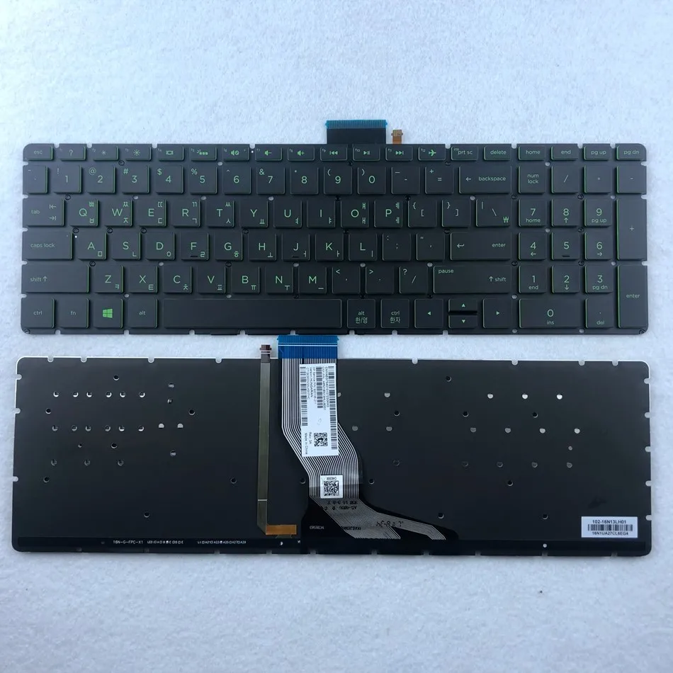 Клавиатура для HP 15T 15Z 15 BR BS BU BW 250 255 G6 TPN C129 C130 с зеленой подсветкой|Клавиатуры