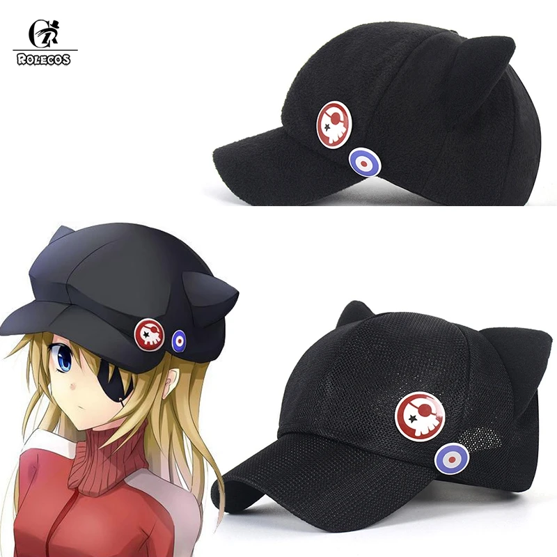 Rolecosアニメevaアスカ猫耳フリース帽子コスプレアクセサリーと惣流 アスカコスプレ帽子野球キャップバッジ Game Costumes Aliexpress