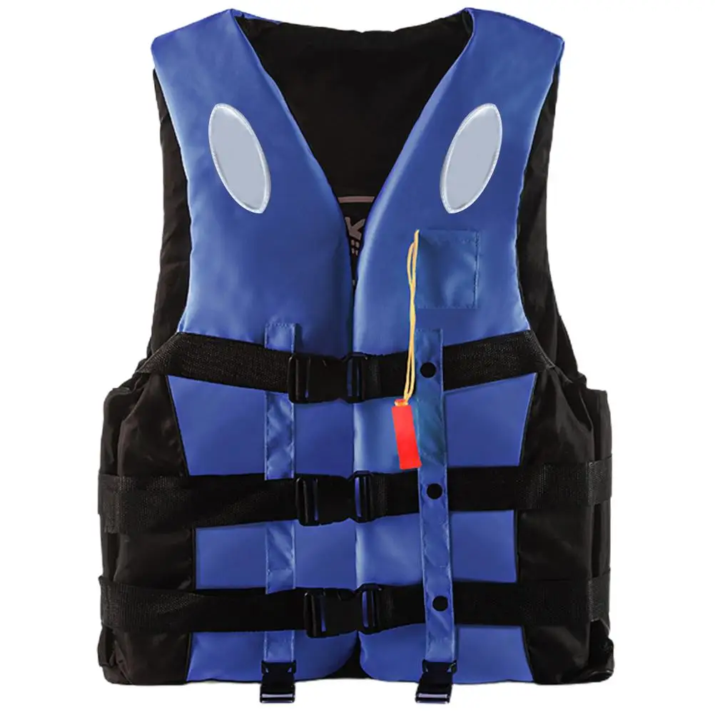 Polyester Adult Life Jacket Swimming Boating Ski Foam Vest Whistle S-XXXL Size 