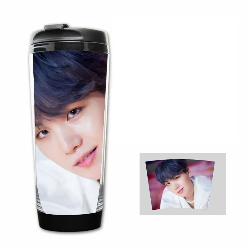 Kpop нержавеющая сталь Bangtan для мальчиков чашка для воды карта душа Persona мальчик с Luv JUNGKOOK JIMIN удобная чашка - Цвет: SUGA