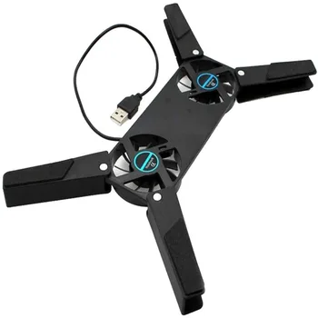 

New Arrival Laptop Desk Support Dual Cooling Fan Notebook Computer Stand Foldable USB Rack Holder