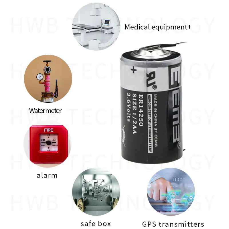 2 шт./лот EEMB ER14250 1/2AA 3,6 V 1200mAh литиевая батарея с ножкой