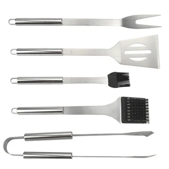 

5Pcs/Set Stainless Steel Barbecue Grilling Tools Set Bbq Accessories Grill Bbq Utensil Camping Bbq Grill Tools Kitchen Tools