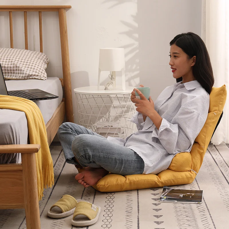 Lazy sofa cushion foldable Japanese-style single bed chair for girls cute computer lounge chair. |
