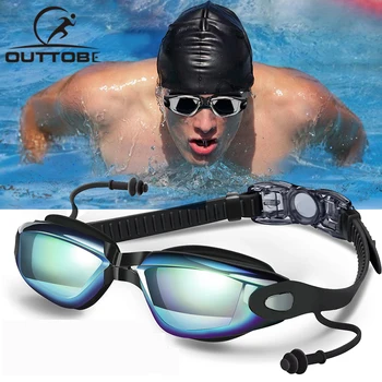 

Outtobe Swim Goggles Swimming Goggles Triathlon Equipment with Mirrored & Clear Anti-Fog Waterproof UV 400 Protection Lenses
