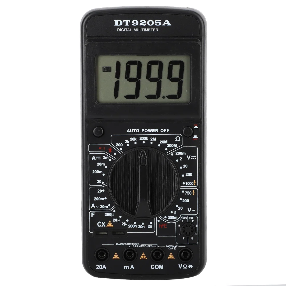 DT-9205A Ручной ЖК-цифровой мультиметр AC/DC Вольт Ампер Ом Емкость Гц Тестер