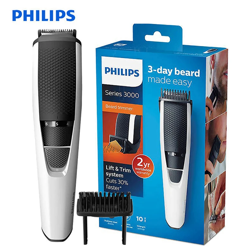 Philips BT3206/14 электробритва серии 3000 триммер для бороды с 45 мин беспроводное использование/10 ч зарядка лезвия из нержавеющей стали для мужчин