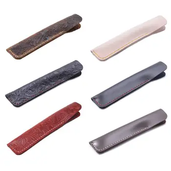 

Handmade Leather Pencil Bag Ballpoint Fountain Pen Pouch Sleeve Cover Holder Vintage Retro Travel Journal