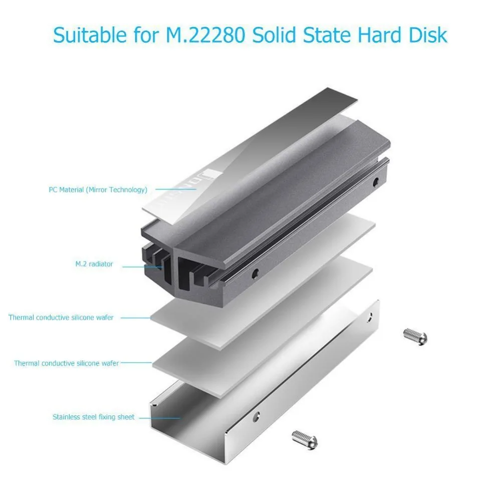 Радиатор SSD кулер NVME NGFF M.2 2280 твердотельный жесткий диск радиатор теплоотвод пассивный теплоотвод алюминиевый радиатор