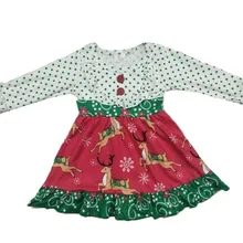 Платье для девочек с изображением лося Рождественская Детская одежда платье с длинными рукавами для девочек весенне-осенняя одежда