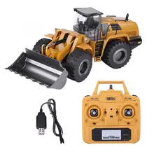 HUINA583 2,4G 1/14 10CH металлический RC экскаватор строительный инженерный автомобиль сплав дистанционного управления грузовик RC Металлические бульдозеры игрушки
