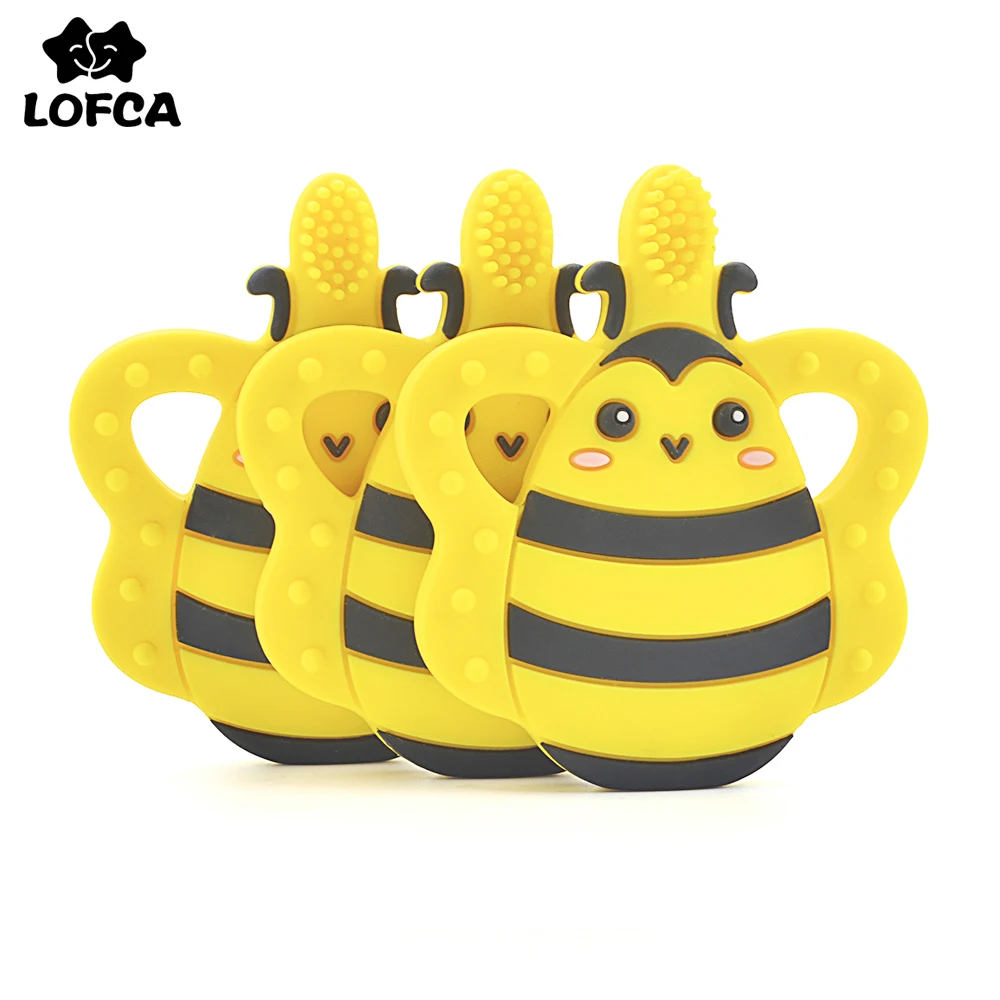 

Silicone teether Safe Bee Toothbrush Baby Toys Pendant silicone beads Toddle BPA Free toothbrush Dental Care Baby Toothbrush