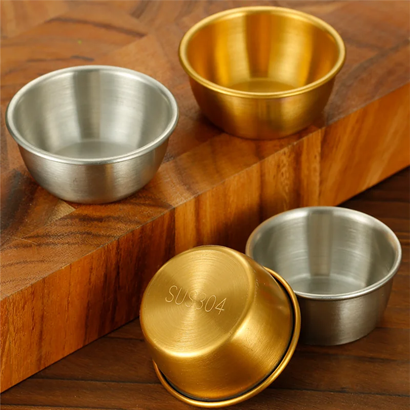 Ramekin Sauce Dipping Bowl Mini Sauce Cups Pudding Condiment Cups For Home Party Restaurant 6Cm-1Pc Silver Gst1049