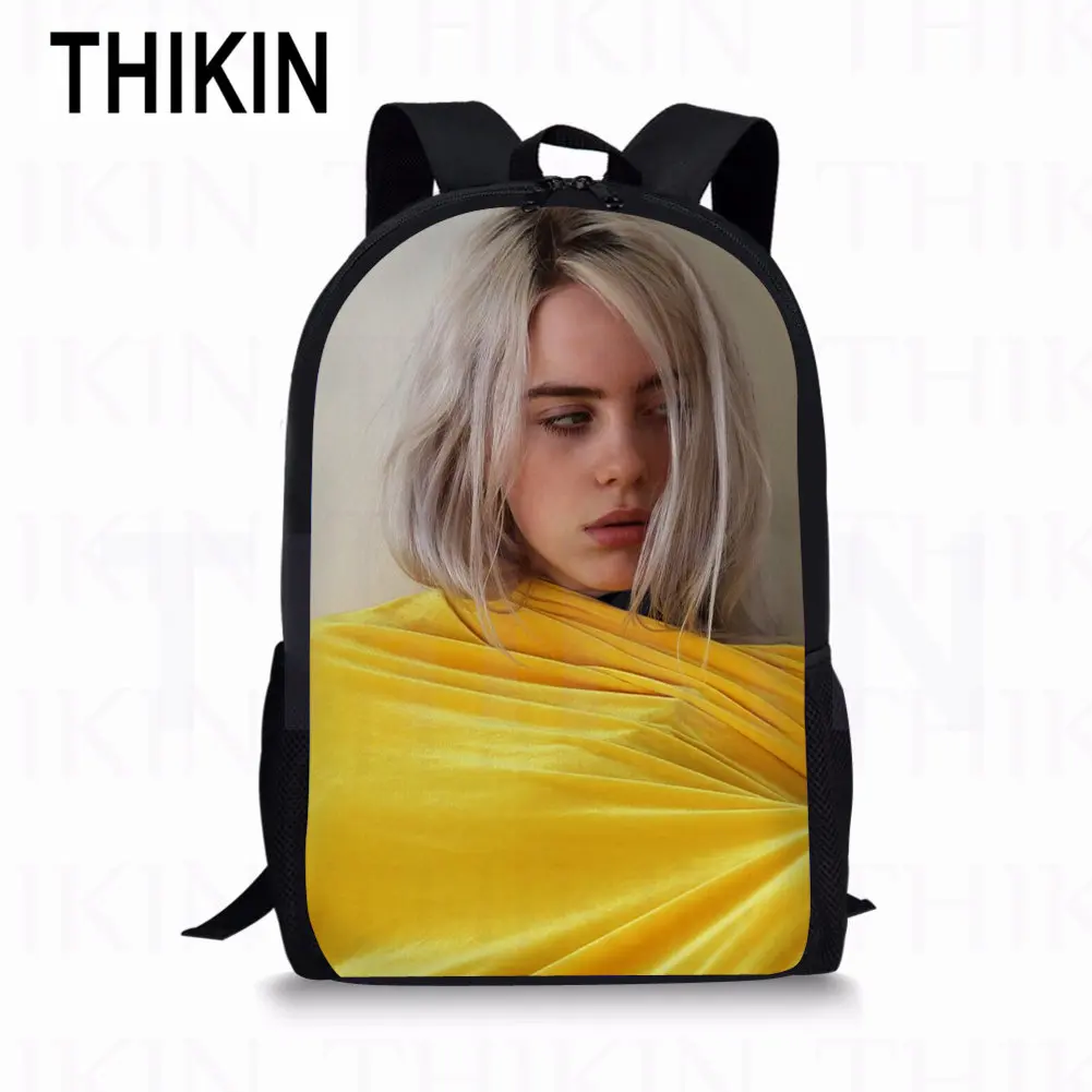 as picture THIKIN Billie Eilish принт школьные сумки в Человек-паук для маленьких девочек рюкзак teenagergirls Популярные 3 шт./компл. Детская сумка на каждый день - Цвет: as picture