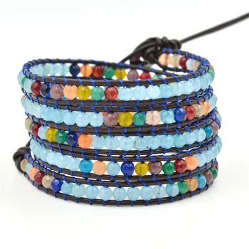 

Bohemian Heather Stone Bead String Multi-layer Bracelet Retro Bracelet Unisex Bracelet Jewelry