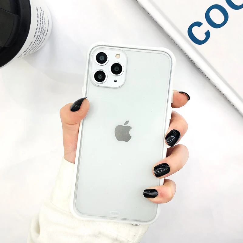 N1986N чехол для телефона для iPhone 11 Pro X XR XS Max 6 6s 7 8 Plus модные яркие цвета прозрачный матовый жесткий акриловый чехол для iPhone X Fundas - Цвет: white