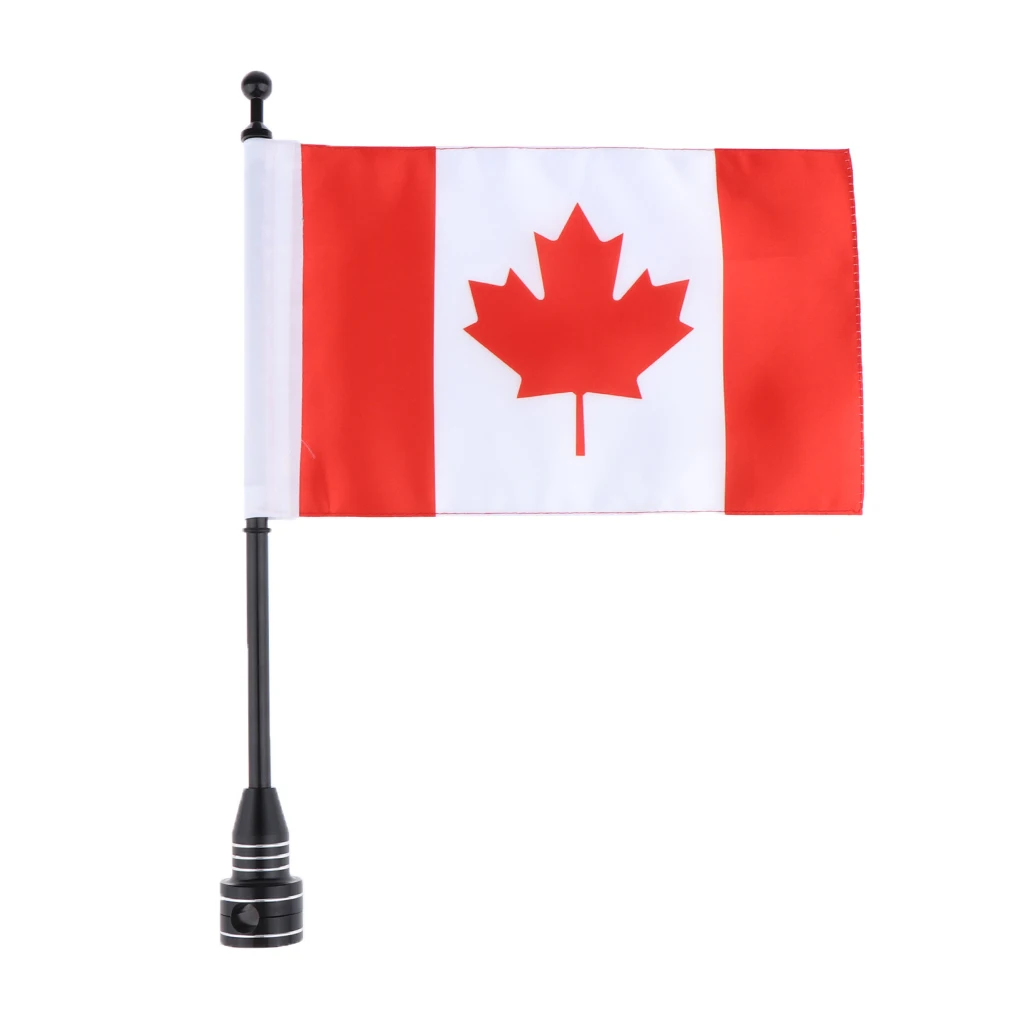 Universal Motorcycle 10x6 inch Canada Flag with Pole Flagpole Mount for Luggage Rack Mounting | Автомобили и мотоциклы