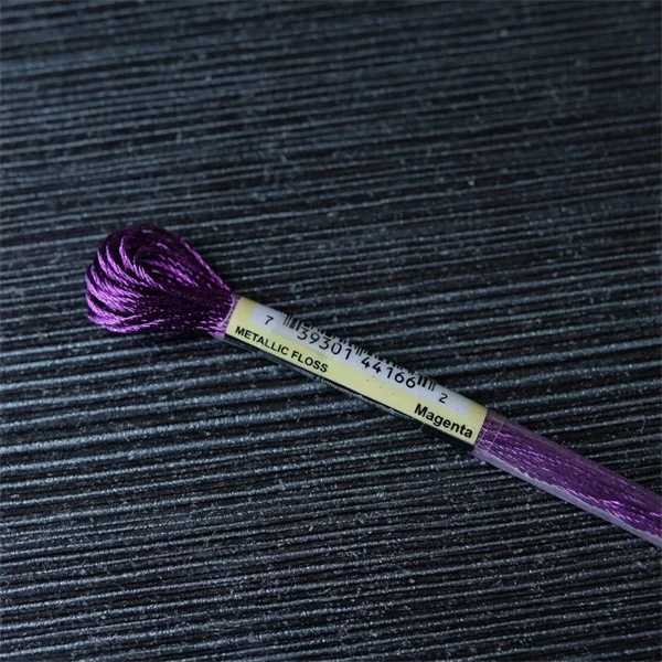 Magenta HH Similar DMC Art 317 Вт 6 нитей 8 м металлическая нить для вышивки крестиком Мулин Effet Lumiere 24 цвета, 1 шт - Цвет: Magenta