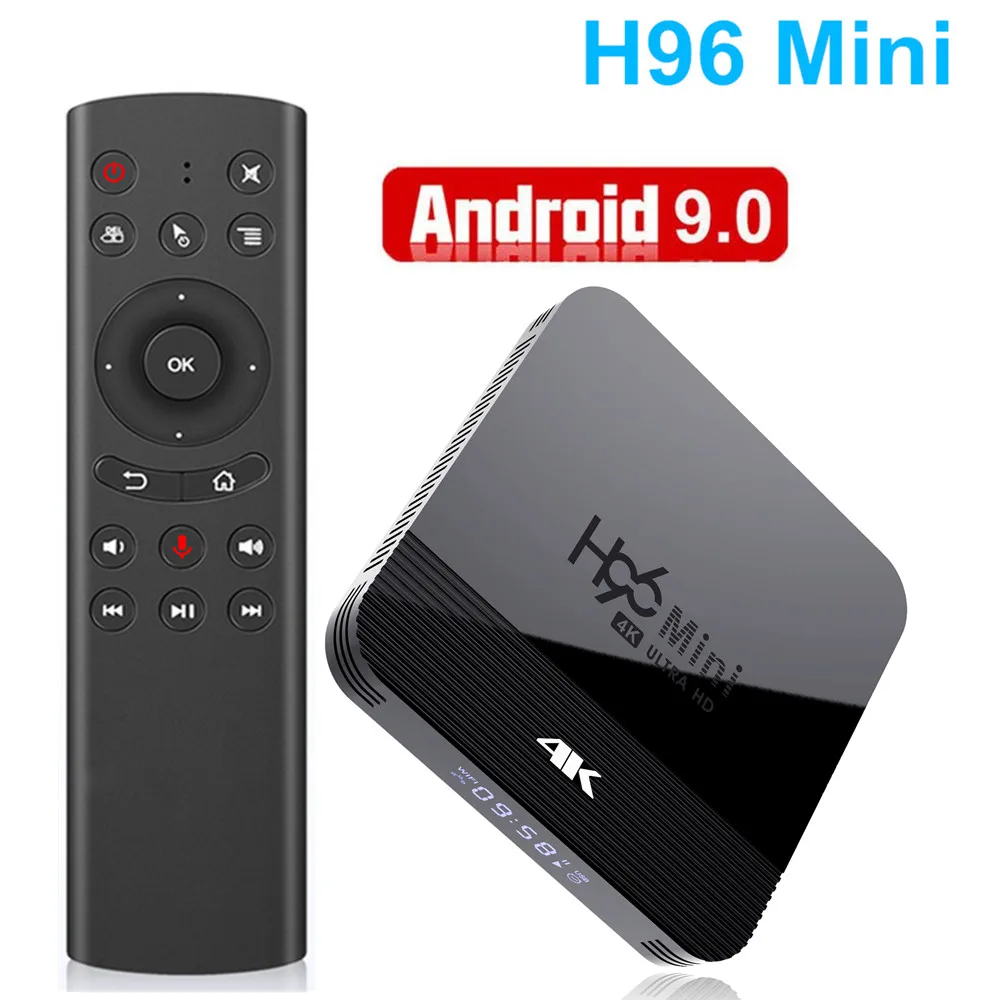 Smart tv Box Android 9,0 H96 Mini H8 RK3228A 2 Гб 16 Гб 4K HD H.265 2,4/5,0G WiFi 3D медиа-проигрыватель Google Android tv Box 1 ГБ 8 ГБ