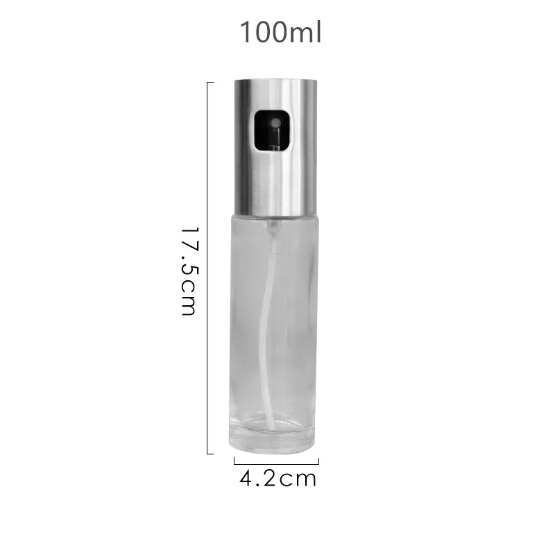 Glass Olive Oil Sprayer Stainless Steel Oil Sprayer Empty Bottle Dispenser Picnic Salad Grilling Kitchen Cooking Tool Set - Цвет: 100ml glass