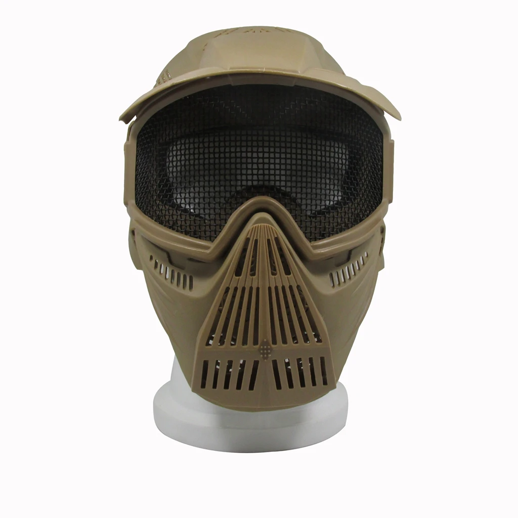 Наружная защитная маска с металлической сеткой для всего лица, для пейнтбола, для игры CS, регулируемая спортивная защитная маска, очки