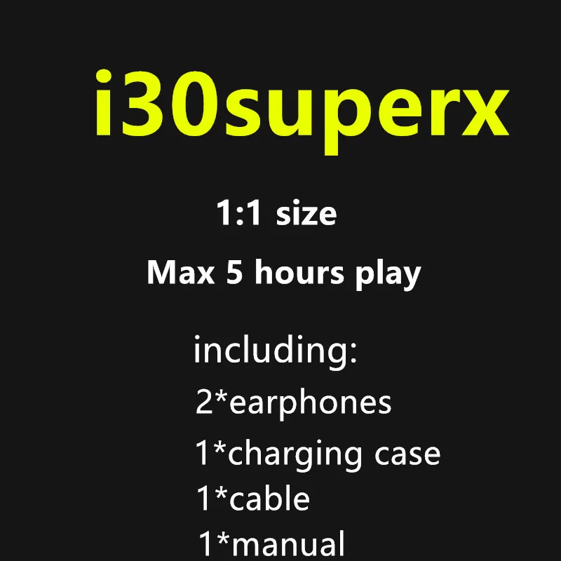 i30superx i30 superx tws не w1 чип беспроводной Bluetooth гарнитуры i30tws pk i20 i10 i60 i80 i100 для iPhone Android tws i30 - Цвет: i30superx
