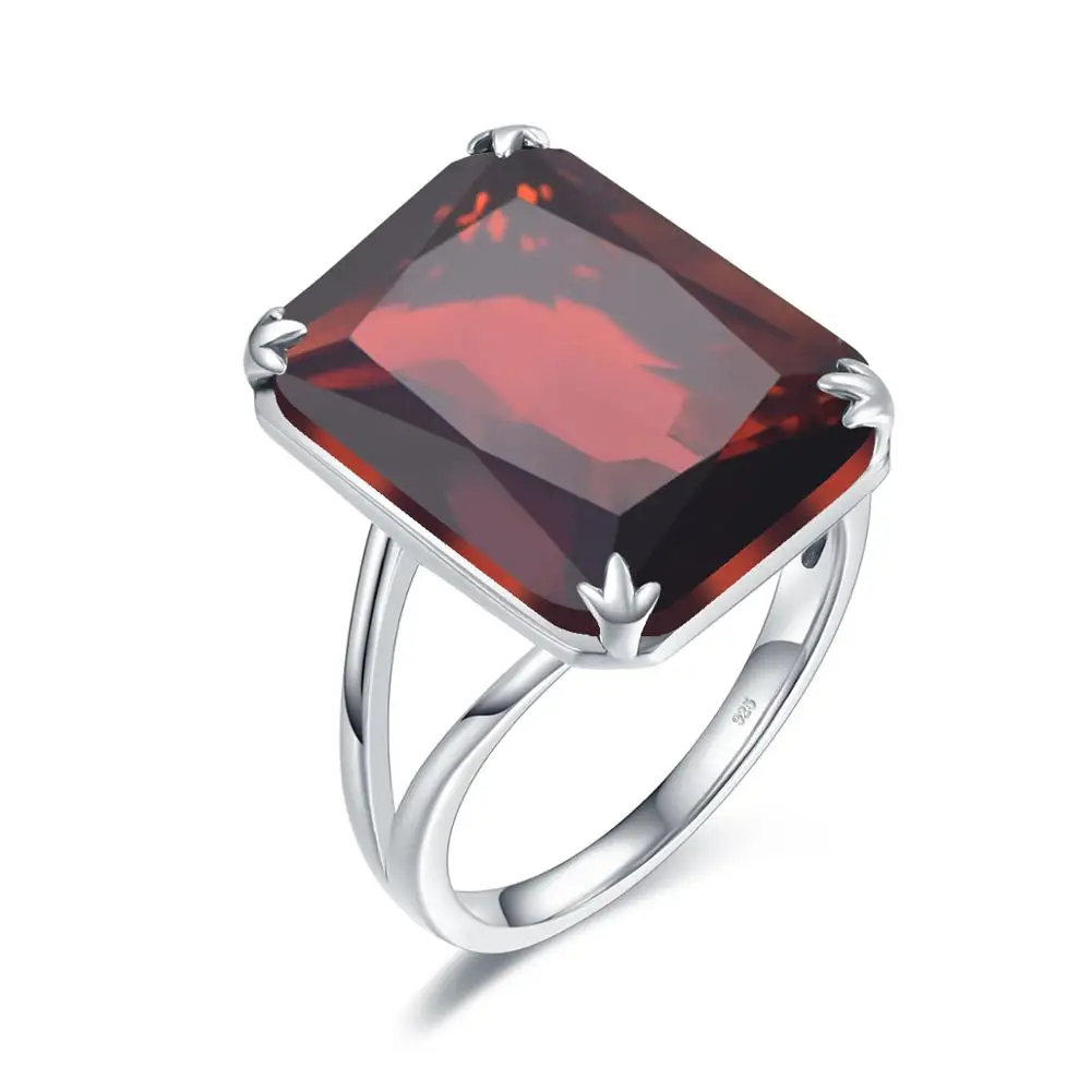 Silver Rings For Women Real 925 Sterling Silver Sparkling Garnet Ring Gemstone Rectangle Classic Luxury Women Jewelry Handmade Silver Rings For Women Real 925 Sterling Silver Sparkling Garnet Ring Gemstone Rectangle Classic Luxury Women Jewelry Handmade
