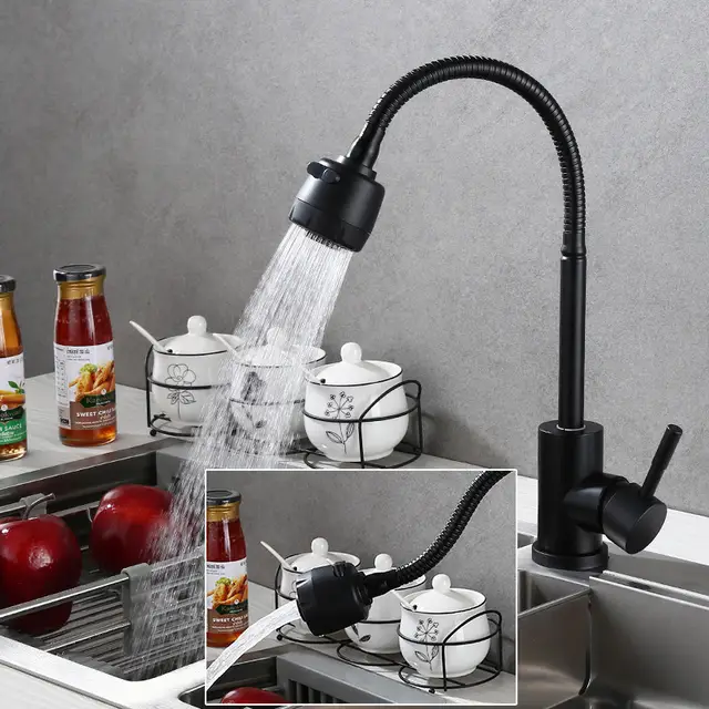 Online Shop Matte Black Kitchen Faucet Stainless Steel Pull Down