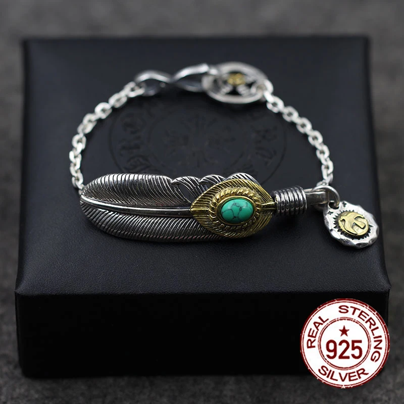 

S925 sterling silver bracelet fashion jewelry personality classic retro style brass bird modeling send lover's gift 2018 hot