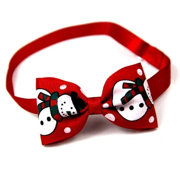 Lovely Cat Dog Collar Bow Tie Christmas Adjustable Neck Strap Dog Grooming Accessories Xmas Pets