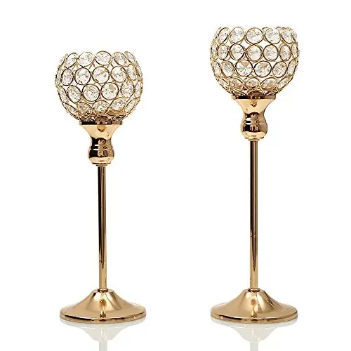 3035g Christmas Halloween Metal Candle Tealight Holders Crystal Candlesticks Wedding Party Table Centerpieces Decoration for Home - Цвет: 3035g
