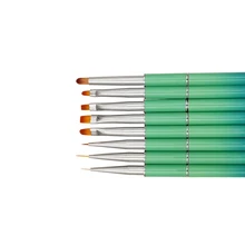 Fingerqueen кисть для нейл-арта пенметалл плоский кристалл резьба лак гель УФ живопись Рисование салон линия 3D Советы инструмент маникюр