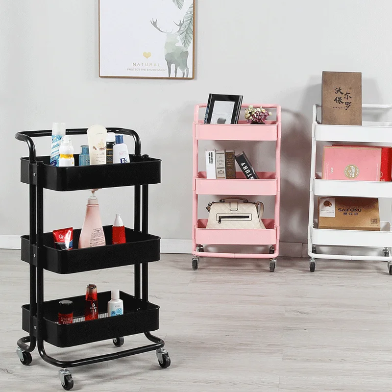 

Storage Kitchen Living Room Storage Portable Bathroom Wheel Home Support Bathroom Accessories 3 Layer Cart
