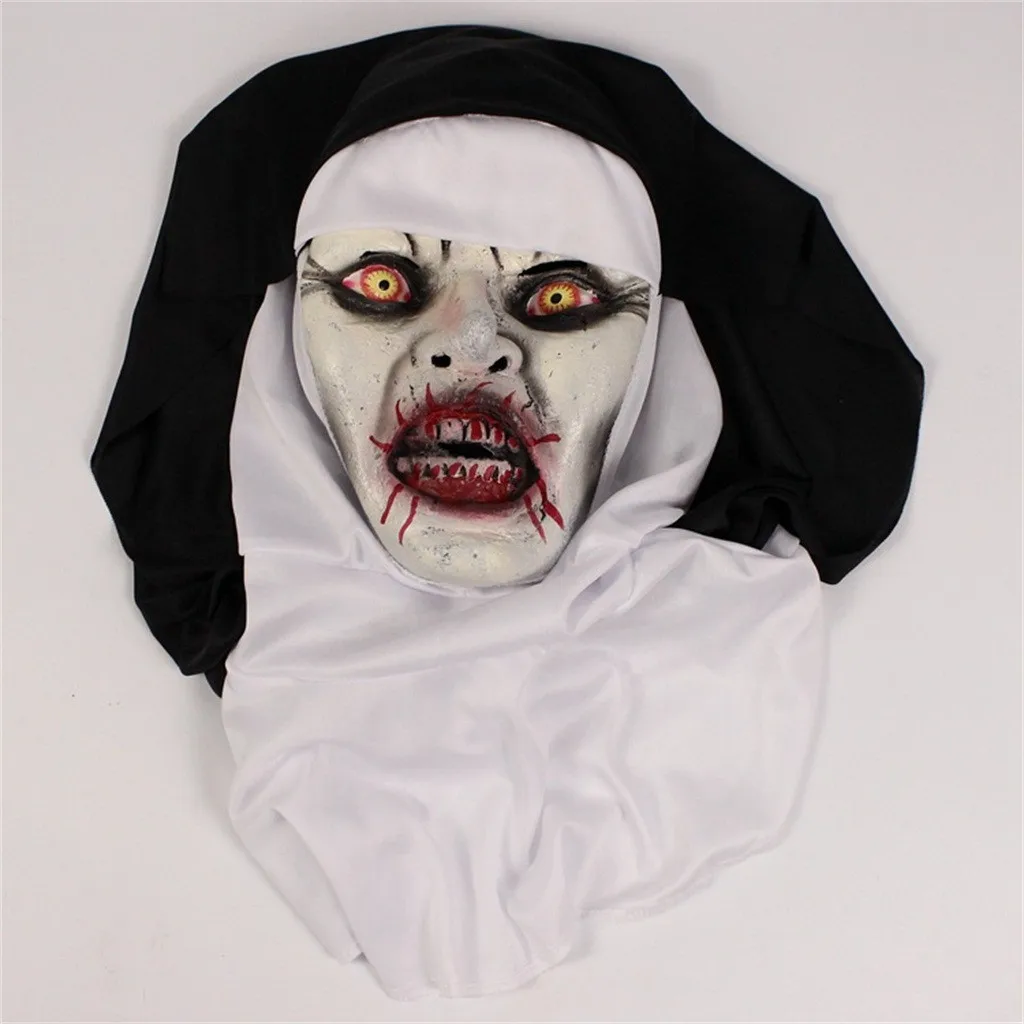 Взрослых Косплей страшная ужасная монашка маска тающая лицо латексный костюм Хэллоуин маскарад силиконовая маска Реалистичная маска для лица