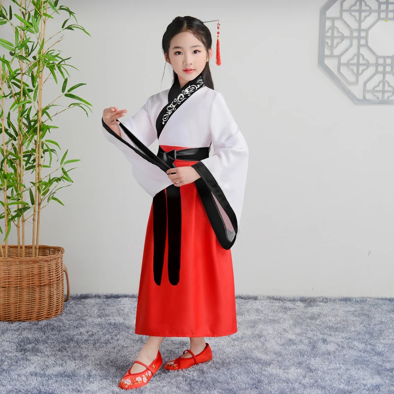 В восточном/китайском стиле, в стиле ретро для маленьких мальчиков и девочек платье традиционное китайское танцевальные костюмы с вышивкой костюм Hanfu Tang для выступлений на сцене - Цвет: 13