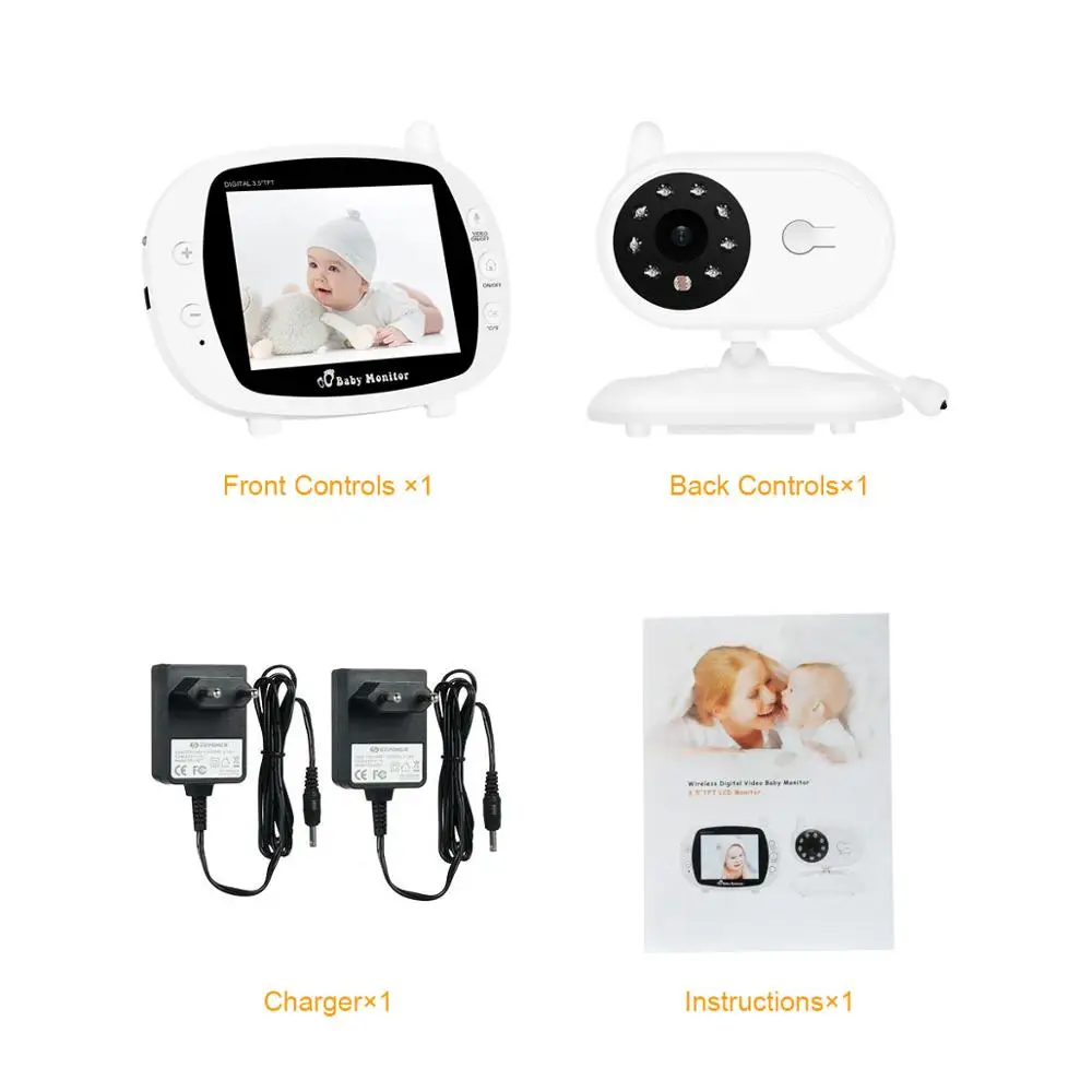 Babyphone детская камера беспроводная 3,5 дюймов ЖК-экран Аудио Видео Детский Монитор радио няня музыкальный домофон портативная камера для телефона