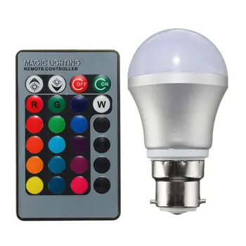 

B22 3W Dimmable RGB LED Light Color Changing Bulb with Remote Control AC85-265V