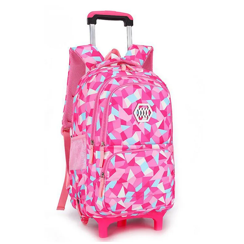 Съемные детские школьные сумки с 2/6 колесами для девочек, рюкзак на колесиках, Детская сумка на колесиках, рюкзак для путешествий - Цвет: Red two wheels