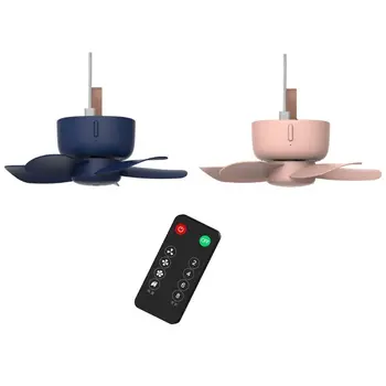 

Remote Control Timing USB Powered Ceiling Fan Air Cooler 4 Speed USB Fan for Bed Camping Outdoor Hanging Camper Tents Hanger Fan