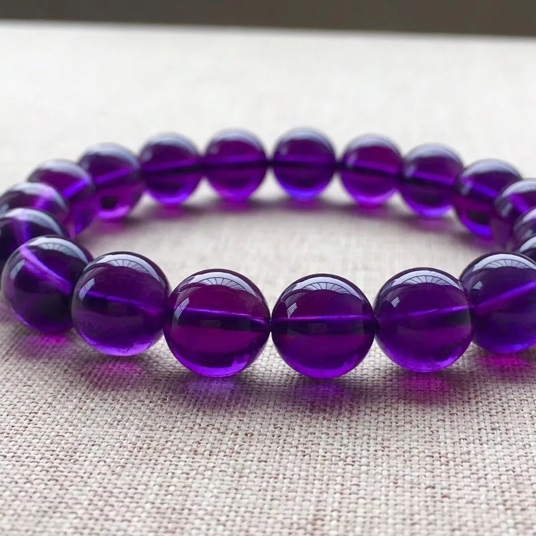 

Natural Rich Amethyst Single Loop Bracelets Color Purple Crystal Clean Transparent Hydra Simple Versatile
