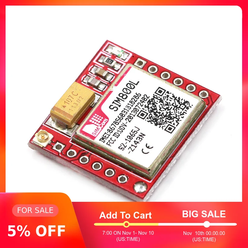 Мини маленький модуль SIM800L GPRS GSM карта MicroSIM Core Беспроводная плата Quad-band ttl последовательный порт с антенной для Arduino