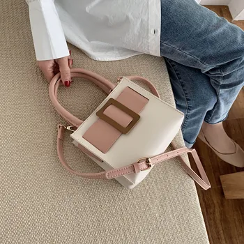 

Contrast Design PU Leather Crossbody Bags for Women 2020 Summer Mini Shoulder Messenger Bag Female Handbags