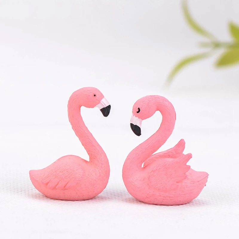 2 шт./компл. 2 см* 3 см микро Фламинго миниатюрная фигурка Животные украшения набор «сделай сам» для Цветущий сад небольших растений украшения - Цвет: 02 Flamingo 2