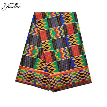 

YANTEX Hot Sale Veritable Real Wax Fabric Ankara Ghana Kente Cloth Fabric Polyester Tissu Africain Ankara Printed Fabric African