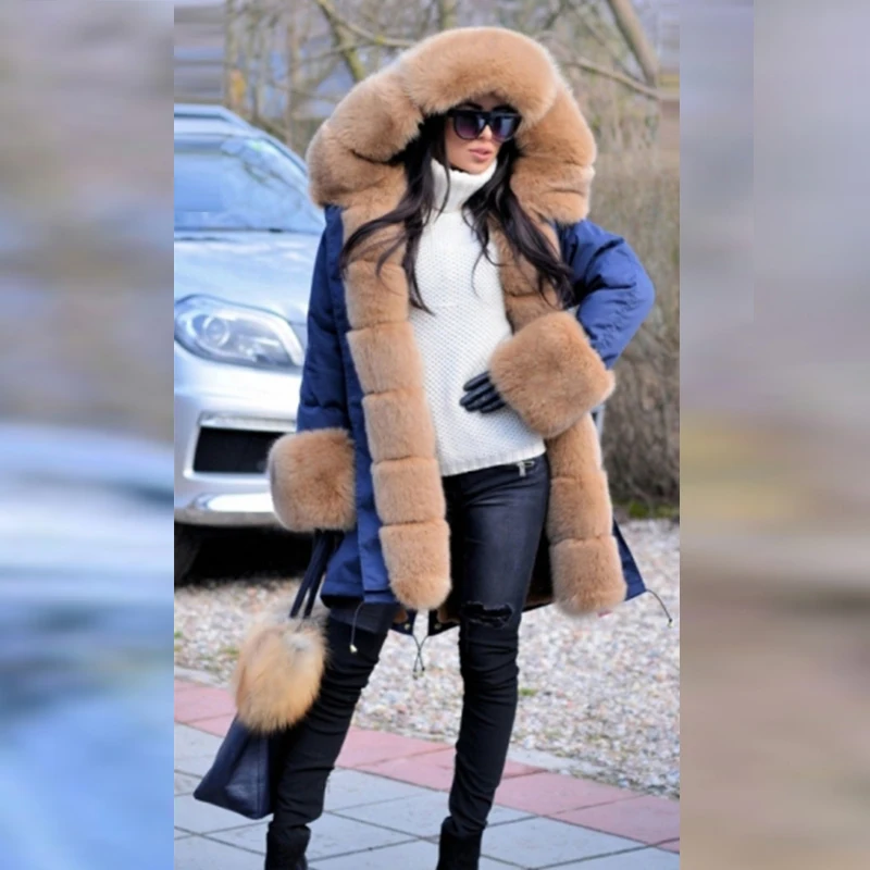 winter jacket women new long parka real fur coat big Hood fur collar hooded parkas thick outerwear street style