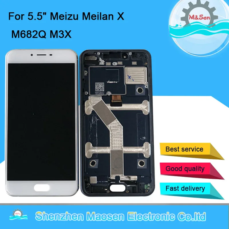 

Original M&Sen For 5.5" Meizu Meilan X M682Q M3X LCD Screen Display With Frame+Touch Screen Panel Digitizer For Meilan X Display