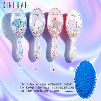 

1Pcs Hair Brush Cartoon Massage Comb Dinosaur Anti-static Comb Shower Dry Wet Detangle Hair Brush Salon Hair Styling Tools